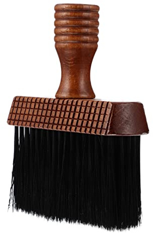 Angoily Brosse à Cheveux Cassée Plumeau De Cou Manche Bois Douce Haute Densité Pour Barbiers Usage Salon Professionnel Nettoyage Cheveux Et Nuque