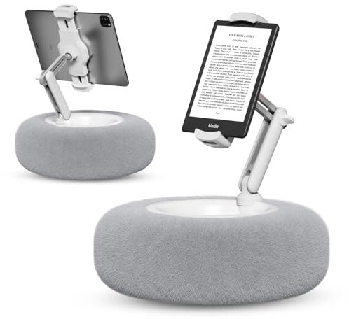 SupeDesk Tablet Pillow Stand for Reading, Adjustable Tablet Pillow Stand for Lap with Detachable Bowl, Fits 4.7-13 Kindle/Phones/Tablets, Watch Videos, Stream Media, Gray
