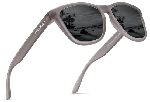 KINGSEVEN Klassische polarisierte Sonnenbrille für Frauen Männer Autofahren Angeln Sonnenbrille UV-Schutz LC759 (Transparent)