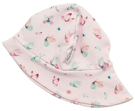 Kleine Könige Sonnenhut Sommer Mütze Baby Mädchen · Modell Schmetterlinge Schmetterlingszauber rosa · Ökotex 100 Zertifiziert · Größe 86/92
