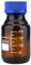 Labasics Reagent Media Storage Bottles, 1 Pack Amber Glass Graduated Round Bottles for Lab Reagent Media Storage Bottles with Blue Screw Cap, 250 ml