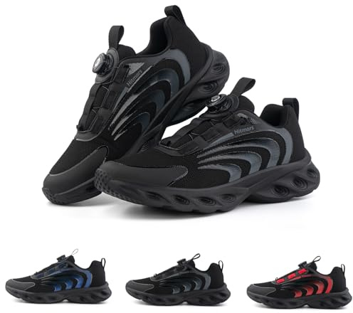 Hitmars Mens Trainers Running Shoes Men Gym Outdoor Sports Shoes Slip On Casual Comfortable Fashion Sneakers N/A1 Black UK7.5