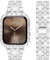 DEALELE Cinturino compatibile con iWatch 40 mm, 44 mm, 41 mm, 45 mm, 49 mm, con strass e diamanti in metallo, con custodia protettiva di ricambio per Apple Watch Series 9/8, 7, 6, 5/4, SE/Ultra,