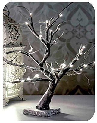 Zarivy 3D-Baum Sakura Nevado, 45 cm in elegantem Warmweiß. Ideal für den Innenbereich und batteriebetrieben (3 x AA). Dekorieren und verleihen Sie Ihrem Raum einen magischen Touch.