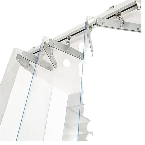 Tenda per porta in PVC trasparente per frigorifero e congelatore, facile da installare, porta d'ingresso commerciale per decorazione, garage, magazzino, strisce di plastica spesse 1,5 mm, dimensioni