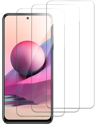 Protector de Pantalla para Xiaomi Redmi Note 10 5G, Cristal Vidrio Templado, Dureza 9H, Ultra Transparente, Anti Arañazos, Sin Burbujas, Antihuellas, Ultra Resistente, 3 Unidades