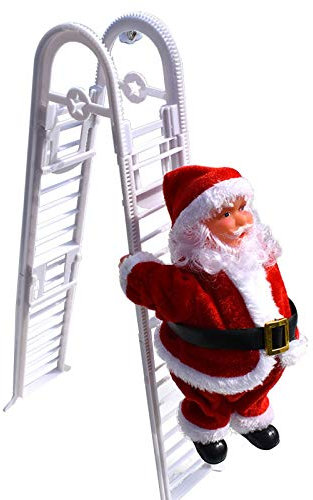 Mllepjdh Elektrische automatische Leiter kletternder Weihnachtsmann kreative Kinder Weihnachten Urlaub Puppen Ornament Geschenke