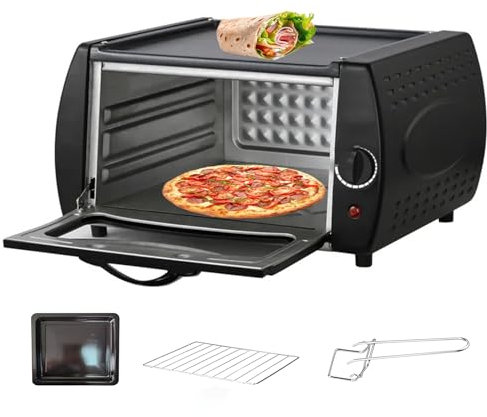Tandoor Oven Mini Pizza 2-in-1, 12L Chapati Roti Lahmacun Manakish Naan Bread Maker with Bake Tray/Bake Rack/Tray Handle,for Takeaway Kitchen Appliance