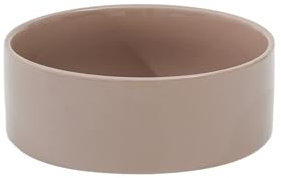 Havniva Ceramic 7.3inch Dog Bowl, Food and Water Bowl for Medium Breed Dog, Pet Feeder for Replacement (Single Bowl, Brown Coffee)