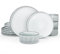 Richmount Star Plates and Bowls Set, 12 Pieces Dinner Set for 4, Stoneware Dinnerware Sets with Dinner Plates/Salad Plate/Cereal Bowls, Dishwasher & Microwave Safe, Smoky Blue