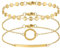 BONNYBIRD® Edelstahl Armband Gold Damen Armbänder Set Armkette vergoldet Goldarmband Goldenes Kreis Plättchen Bar Armkettchen Boho Damenarmband Frauen Wasserfester Sommer Schmuck Bracelet Goldschmuck