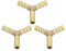 sourcing map 3 Pcs Brass Hose Barb Fitting Y Shaped 3 Way Connector Coupler, 5/16 ID Brass Fitting Air Hose Fittings for Connecting Water Fuel Air, Oil Hoses