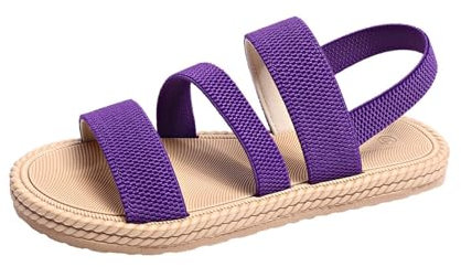 Sommer-Sandalen für Damen, bequem, modisch, 2025, Outdoor-Sandalen, leichte Plateau-Schuhe, Knöchelriemen, bequem, atmungsaktiv, für Strand, elegant, für den Außenbereich, Violetta, 41 EU