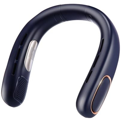 Covilim Neck Fan - 4000mAh Portable Neck Fan with Bladeless Personal Fan Display, 4 Turbo Boosters, Adjustable Width, Digital Display, Suitable for Sports/Travel/Outdoor Work (Blue Color)