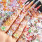 Yamobi 60 Stück Bunt Gelee Weich Kleber Lilie Flower Nail Charm, 3D Blumen Charms Nägel Eis Kristall Geprägt Farbverlauf Lilien Blumen Nagel Charms Kunstharz Petal