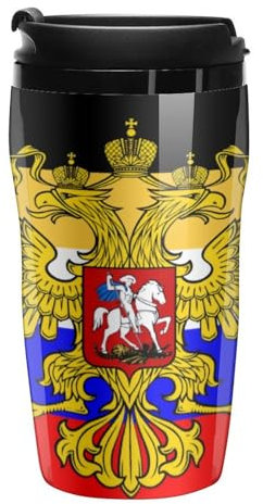 Bandiera della Russia Viaggio Tazza Da Caffè Con Coperchio Isolato Doppia Parete Tumbler Tazza Bandiera della Russia
