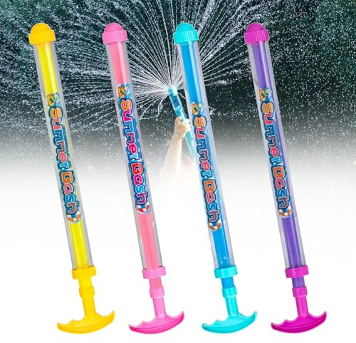 RXKFIGX Firework Water Gun, 4PCS Romantic Firework Style Water Spray Toy, Water Firework Sprinkler, Outdoor Squirter for Kids,Pull-Out Water Guns, Family Friends Interactive Pool Game