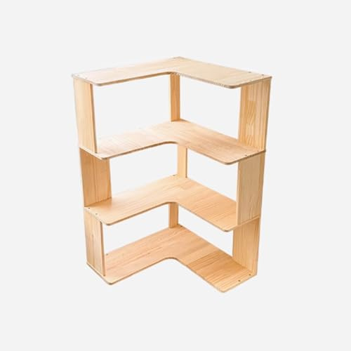 Estante de esquina, estantería de esquina de 3/4/5 de nivel, estante de escalera de esquina industrial, estante de exhibición moderno para sala de estar, dormitorio, cocina, oficina en casa (94.5 cm)