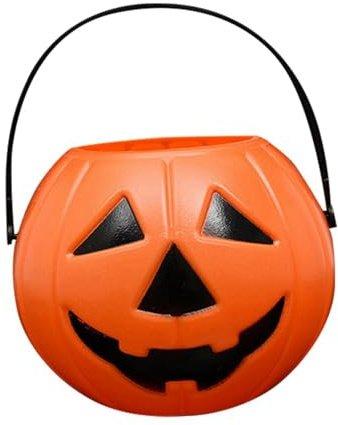 Generisch Halloween Eimer Für Süßigkeiten, Halloween Kürbis Tasche, Kürbis Schale Mit Henkel Candy Süßes Oder Saures Sammeln Kunststoff Körbchen Deko Korb
