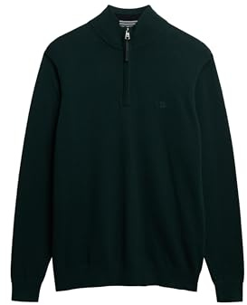 Superdry Herren Essentials Baumwoll-Pullover mit Reißverschluss