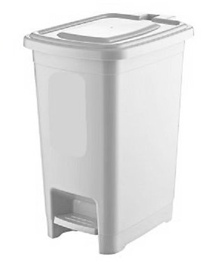 10 Litre Small Slim Plastic Pedal Bin Bedroom Bathroom Kitchen Rubbish Dustbin (White)