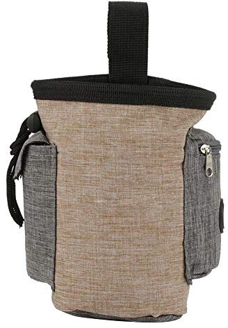 Leckerli-Tasche für Hunde, mehrere Taschen, zur Aufbewahrung von Lebensmitteln, Snacks, Hüfttasche, Gehorsamkeitstraining, multifunktional, tragbar, Braun