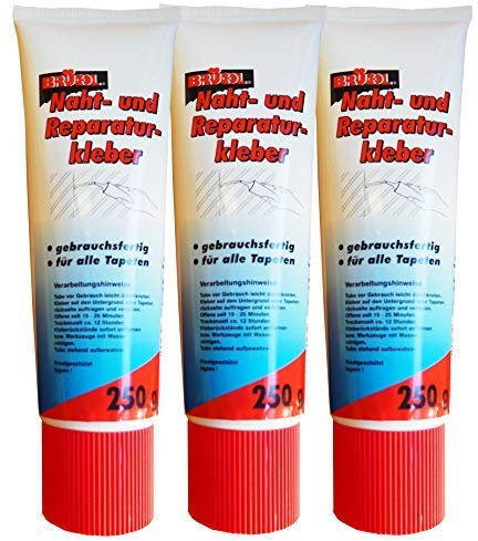12 x BRÜCOL Naht- und Reparaturkleber 250g, Nahtkleber, Tapeten-Kleber, Kleister