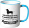 JUNIWORDS Tasse - Ich denke an Dackel - Wähle Motiv & Farbe - Blau