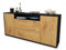 Stil.Zeit Sideboard Erina, Korpus anthrazit matt, Front Holz-Design Eiche (180x79x35cm) Push-to-Open Technik