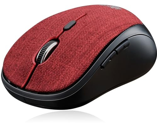 Adesso iMouse S80R 2.4Ghz Fabric Wireless Red Fabric Mini Optical Mouse, 5-Button, Red