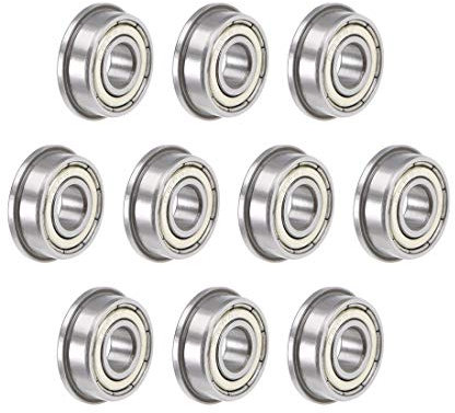 Sourcing Map F696ZZ Flansch-Kugellager, 6 x 15 x 5 mm, geschirmtes Chrom-Stahl-Kugellager, 10 Stück