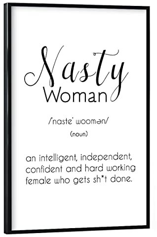 artboxONE Poster mit schwarzem Rahmen 30x20 cm Prints & Kunstdrucke Typografie Nasty Woman - Bild Nasty Woman