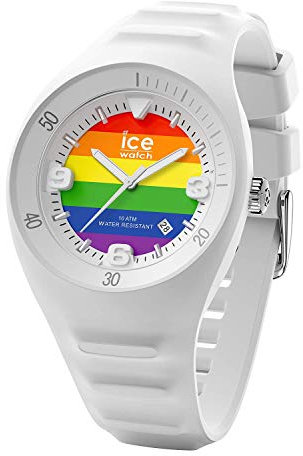 Ice-Watch - P. Leclercq Rainbow - Weiße Herrenuhr mit Silikonarmband - 017596 (Medium)