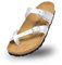BOnova Portofino in Größe 38 Bio Champ silber. Sommersandale mit Kork-Fußbett Hergestellt in der EU