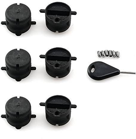 heyous 6 x Surfruder mit rundem FSCS-Finnen-Stecker mit 1 x Schraubenschlüssel und 6 x Schrauben, schwarz.