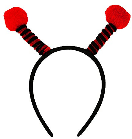 Oblique Unique® Haarreif Marienkäfer mit Bommeln Haarreifen Kostüm Accessoire für Karneval Fasching Motto Party zum Verkleiden Rot Schwarz