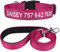 TagME Hundehalsband und Leine, Personalisierbar Reflektierendes Hundehalsband Mit 1.5M Doppelseitige Reflektierende Hundeleine für Mittelgroße, Hot Pink