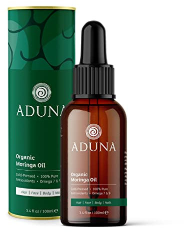 Aduna Moringaöl | 100% Bio Moringaöl | 100ml reines Moringaöl | unraffiniertes kaltgepresstes Körper-, Haar- & Gesichtsöl | am besten für feine Linien und feuchtigkeitsspendend | Antioxidantien