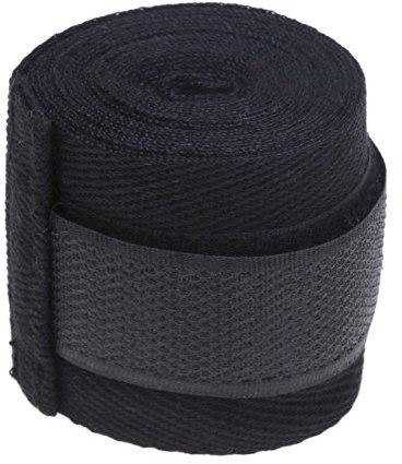 Demiawaking Bende Boxe di Sport Professionale Bendaggi da Boxe Fasce Boxe per Muay MMA Taekwondo 2.5m (Nero)