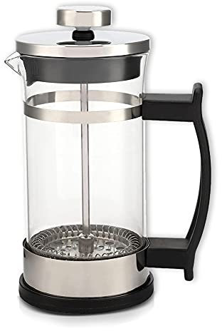 Caffettiera a pressione manuale, caffettiera in borosilicato resistente al calore con filtro, teiera con filtro, doppia filtrazione