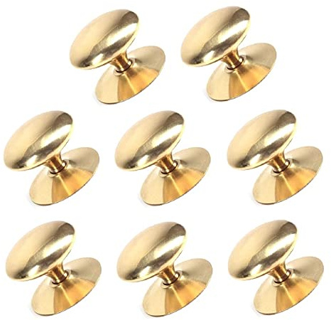 TERF® 20mm Traditional Victorian Polished Brass Cabinet Door Knobs 20mm Chest Drawer Cupboard Kitchen Wardrobe Door Pull Handle Knobs with Fixing Screw for Use Home and Office - Pack of 8