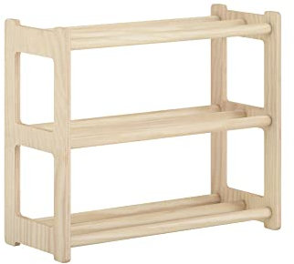 Cawi Schuhregal | 3 Ebenen | Minimalistisch | Schuhständer | Schuhhalter | Schuhablage | Schuhregal groß/klein | Schuhbank Holz