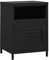 vidaXL Nachttisch 1 offenes Regal 1 Tür Modern Nachtschrank Nachtkonsole Nachtkommode Schlafzimmer Schrank Kommode Schwarz 35x35x51cm Stahl