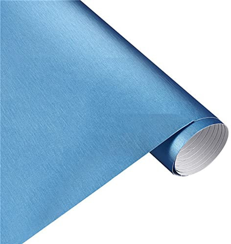 Asudaro DIY Folie Vinyl 100cmx30cm - Flexibel Car Wrapping Klebefolie, Gebürsteter Eisfilm PVC Autofolie Sticker Lackschutzfolie für Auto, Motorrad, Fahrrad - Hellblau