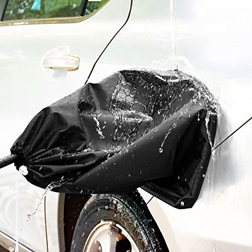 EV Charger Plug Port Cover, Rainproof Waterproof Outdoor Electric Car Charging Port Cover, UV Snow All Weather Protection, Magnetic Adhesion, Fit for Electric Vehicles Steel Body (Horn Magnetic)