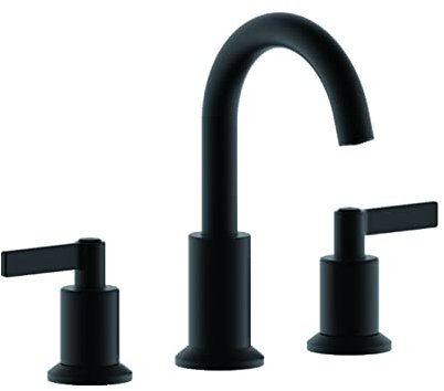 Derengge F-2085-MT weit verbreiteter Badezimmer-Wasserhahn, 3-Loch, Waschbeckenarmatur mit Kunststoff-Pop-Up-Ablauf, erfüllt UPC cUPC NSF AB1953, mattschwarz lackiert