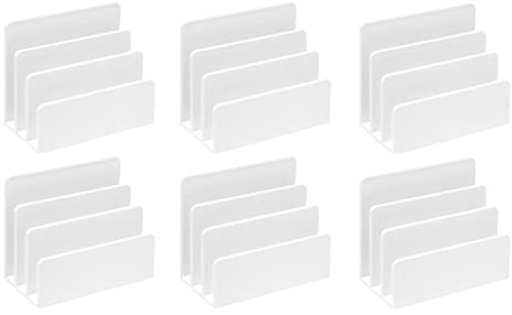 Osco White High Gloss Plastic Letter Holder, 3 Slot Mail Sorter, Envelope and Document Stand, Post Rack, Paperwork Storage, Compact File Holder, Desk Organiser, H14.5 x W17.5 x D9.5 cm