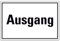 Schild Ausgang 20cm x 30cm hergestellt aus robustem PVC stoß und kratzfest Ausgangsschild in Weiß/Schwarz Hinweisschild Ausgang mit UV-Schutz inkl. selbstklebender Rückseite