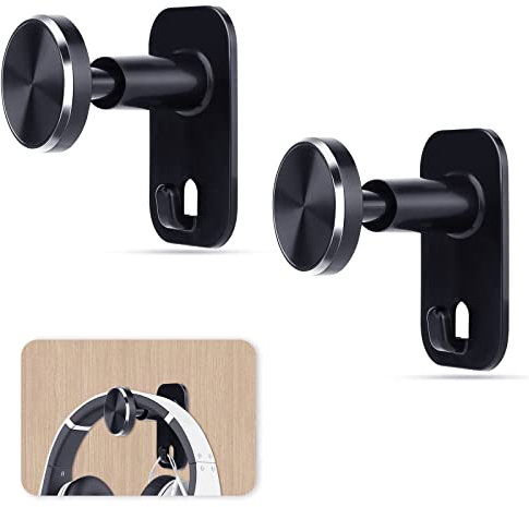 WALLFID 2 Pack Headphone Stand, Retractable Headset Hanger,Sticky Desktop Hook,for All Headsets,Earphone Clamp for AirPods Max/Beats/Sony/Sennheiser Music Headphones