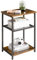 IBUYKE Side Table, 3-Tier End Table, Industrial Nightstand Small Table with Storage Shelf, Bedside Table for Bedroom, Living Room, Hallway, with Metal Frame, Rustic Brown TMJ403H